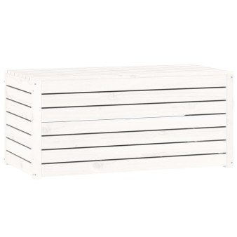 Fehér tömör fenyőfa kerti láda 101 x 50,5 x 46,5 cm