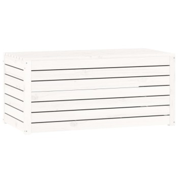 Fehér tömör fenyőfa kerti láda 101 x 50,5 x 46,5 cm