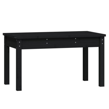 Fekete tömör fenyőfa kerti pad 80x44x45 cm