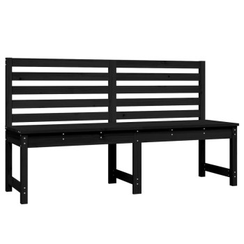 Fekete tömör fenyőfa kerti pad 157,5 cm