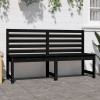 Fekete tömör fenyőfa kerti pad 157,5 cm