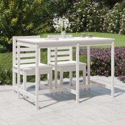 Fehér tömör fenyőfa kerti asztal 159,5 x 82,5 x 110 cm