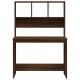 Barna tölgy szerelt fa íróasztal polcokkal 102 x 45 x 148 cm Barna tölgy szerelt fa íróasztal polcokkal 102 x 45 x 148 cm