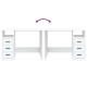 Fehér szerelt fa íróasztal fiókokkal 102 x 50 x 76 cm