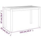 Tömör akácfa kerti asztal 110 x 55 x 67 cm