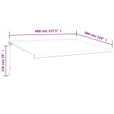 Krémszínű szövet és alumínium behúzható napellenző 4 x 3 m Krémszínű szövet és alumínium behúzható napellenző 4 x 3 m