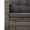 Szürke polyrattan dönthető sarokkanapé párnákkal