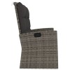 Szürke polyrattan dönthető kerti pad párnákkal 118 cm