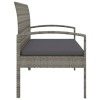Szürke polyrattan kerti pad párnával 105 cm