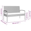 Szürke polyrattan kerti pad párnával 105 cm