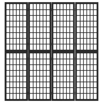 4 paneles fekete japán stílusú összecsukható paraván 160x170 cm