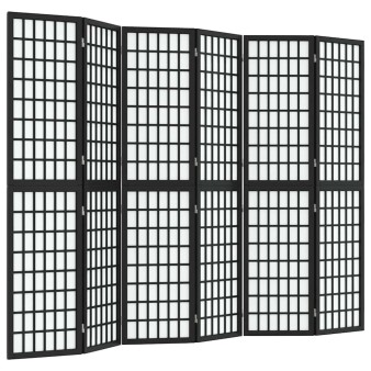 6 paneles fekete japán stílusú összecsukható paraván 240x170 cm