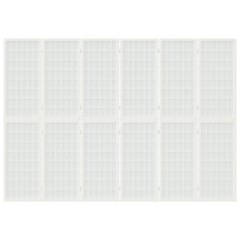 6-paneles fehér japán stílusú összecsukható paraván 240x170 cm