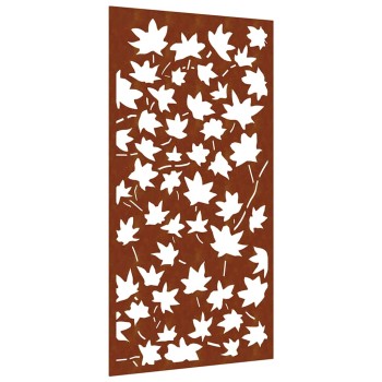 Juharlevél mintás corten acél kerti faldísz 105 x 55 cm