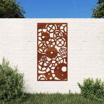 Fogaskerék mintás corten acél kerti faldísz 105 x 55 cm