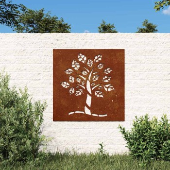 Famintás corten acél kerti faldísz 55 x 55 cm
