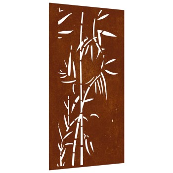 Bambuszmintás corten acél kerti faldísz 105 x 55 cm