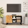 Tömör mangó- és szerelt fa tv-szekrény 80 x 33 x 46 cm