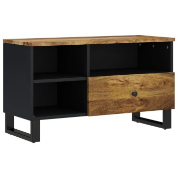 Tömör mangó- és szerelt fa tv-szekrény 80 x 33 x 46 cm