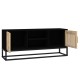 Fekete szerelt fa és vas tv-szekrény 105 x 30 x 45 cm Fekete szerelt fa és vas tv-szekrény 105 x 30 x 45 cm
