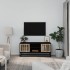 Fekete szerelt fa és vas tv-szekrény 105 x 30 x 45 cm