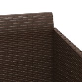 Barna polyrattan napozóágy párnával 182 x 118 x 63 cm