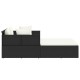 Fekete polyrattan napozóágy párnával 182 x 118 x 63 cm