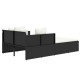 Fekete polyrattan napozóágy párnával 182 x 118 x 63 cm