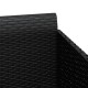 Fekete polyrattan napozóágy párnával 182 x 118 x 63 cm