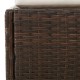 Barna polyrattan napozóágy összecsukható tetővel 200x114x128 cm