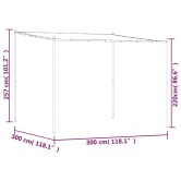 Antracitszürke szövet és acél pavilon 3x3 m 180 g/m²