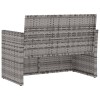 Szürke polyrattan kerti pad párnákkal 105 cm