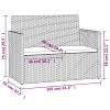 Szürke polyrattan kerti pad párnákkal 105 cm