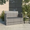 Szürke polyrattan kerti pad párnákkal 105 cm
