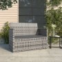Szürke polyrattan kerti pad párnákkal 105 cm