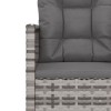 Szürke polyrattan kerti pad párnákkal 105 cm