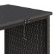 L-alakú fekete polyrattan kerti kanapé asztallal és párnával L-alakú fekete polyrattan kerti kanapé asztallal és párnával