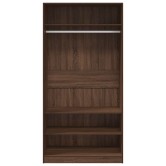 Barna tölgy színű szerelt fa ruhásszekrény 100 x 50 x 200 cm
