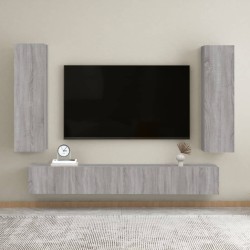 2 db szürke sonoma színű fali tv-szekrény 30,5 x 30 x 110 cm