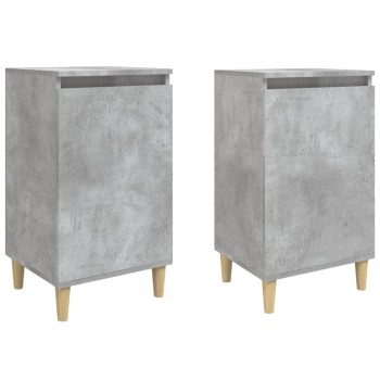 2 db betonszürke szerelt fa éjjeliszekrény 40x35x70 cm