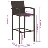 2 db barna polyrattan bárszék