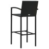 2 db fekete polyrattan bárszék
