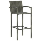 2 db szürke polyrattan bárszék