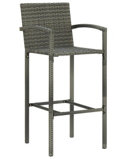 2 db szürke polyrattan bárszék