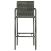 2 db szürke polyrattan bárszék