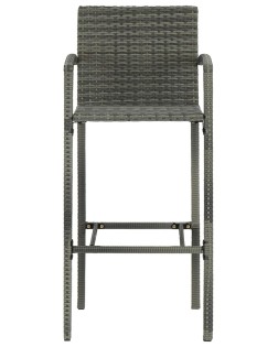 2 db szürke polyrattan bárszék