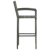 2 db szürke polyrattan bárszék