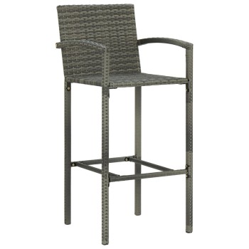 4 db szürke polyrattan bárszék