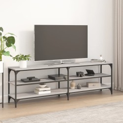 Szürke sonoma színű szerelt fa tv-szekrény 160 x 30 x 50 cm