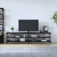 Fekete szerelt fa és fém tv-szekrény 200x30x50 cm Fekete szerelt fa és fém tv-szekrény 200x30x50 cm